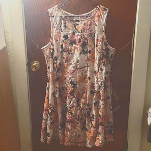 Lane Bryant, Sleeveless midi dress, pale pink, floral patterned, size 22/24